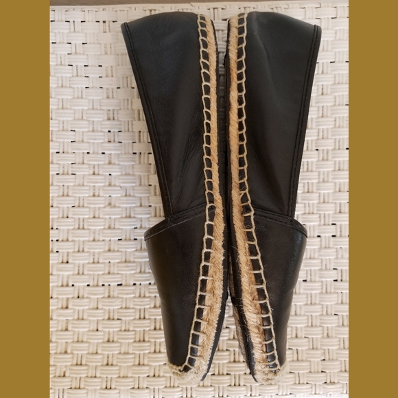 Coach Rhodelle Black Leather Espadrilles Flats 10B - Picture 3 of 8